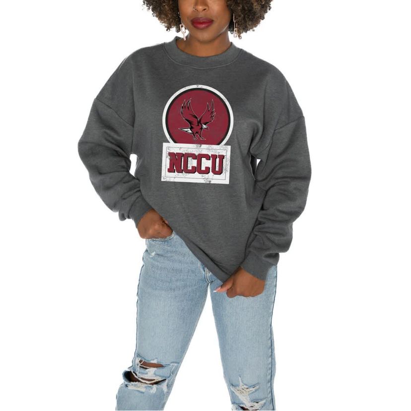 NC Central Eagles NCAA North Carolina Central Eagles Oversized Drop Shoulder Fleece Drop Pullover Sweatshirt