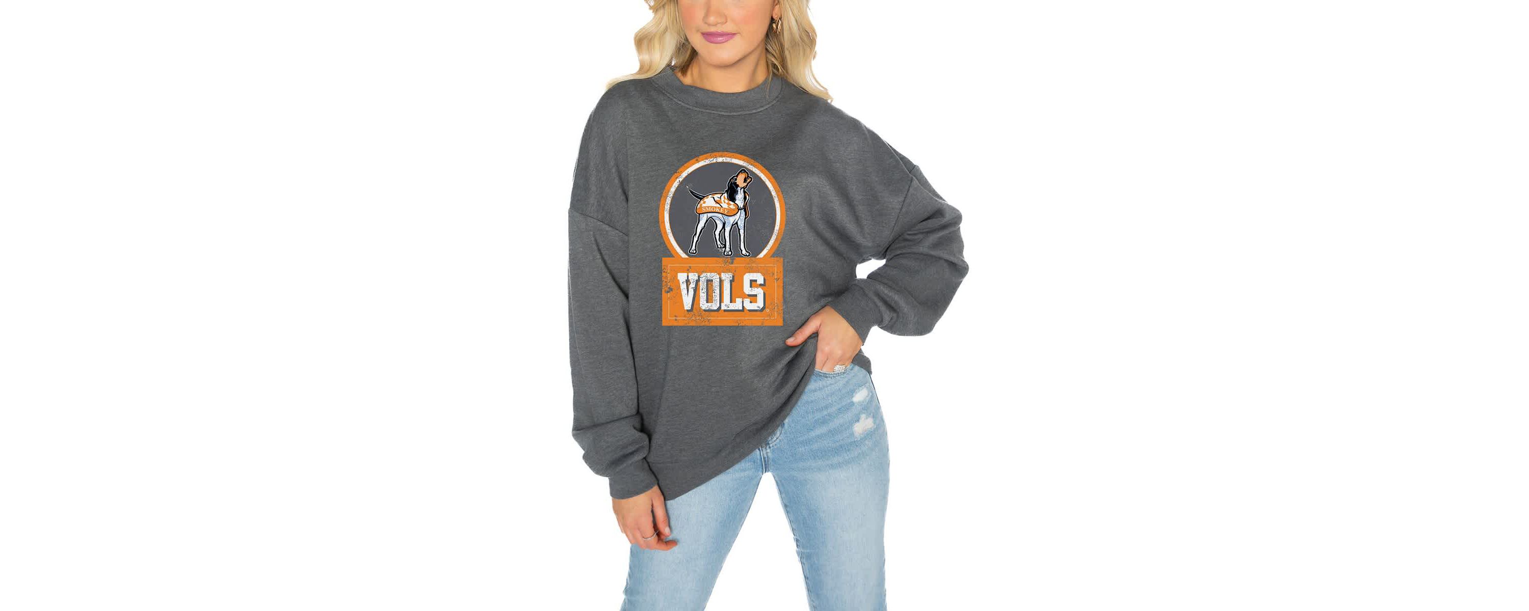 NCAA Tennessee Volunteers Oversized Drop Shoulder Fleece Drop Pullover Sweatshirt