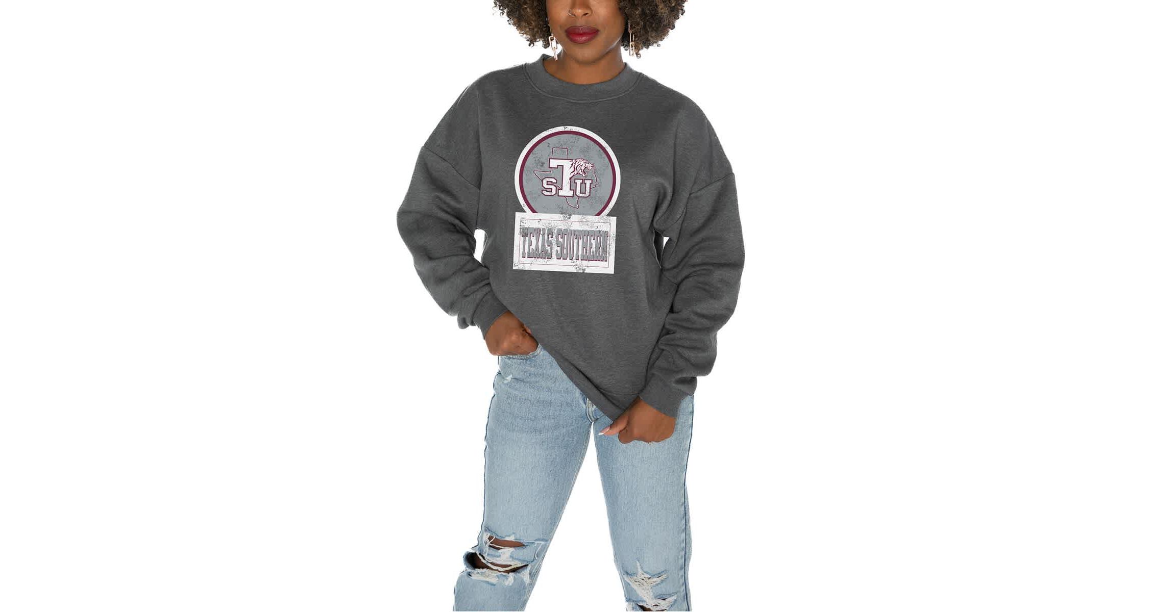 NCAA Texas Southern Tigers Oversized Drop Shoulder Fleece Drop Pullover Sweatshirt