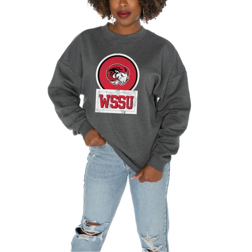 NCAA Winston-Salem State Rams Oversized Drop Shoulder Fleece Drop Pullover Sweatshirt