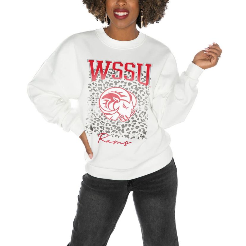 NCAA Winston-Salem State Rams Oversized Drop Shoulder Fleece Drop Pullover Sweatshirt