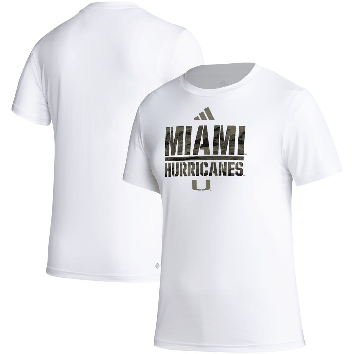 Miami (FL) Hurricanes NCAA Miami Hurricanes AEROREADY Military Appreciation Pregame T-Shirt