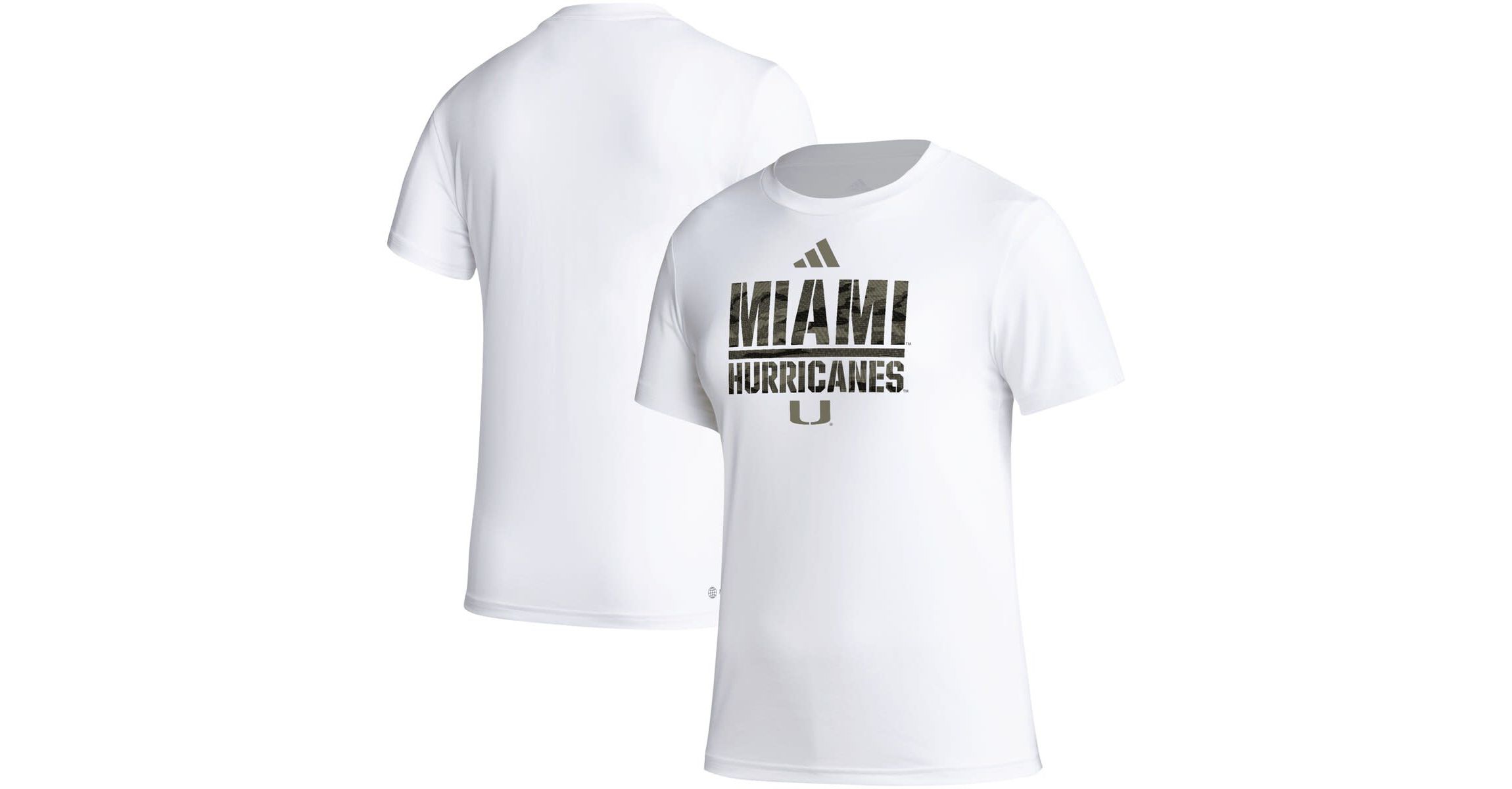 Miami (FL) Hurricanes NCAA Miami Hurricanes AEROREADY Military Appreciation Pregame T-Shirt