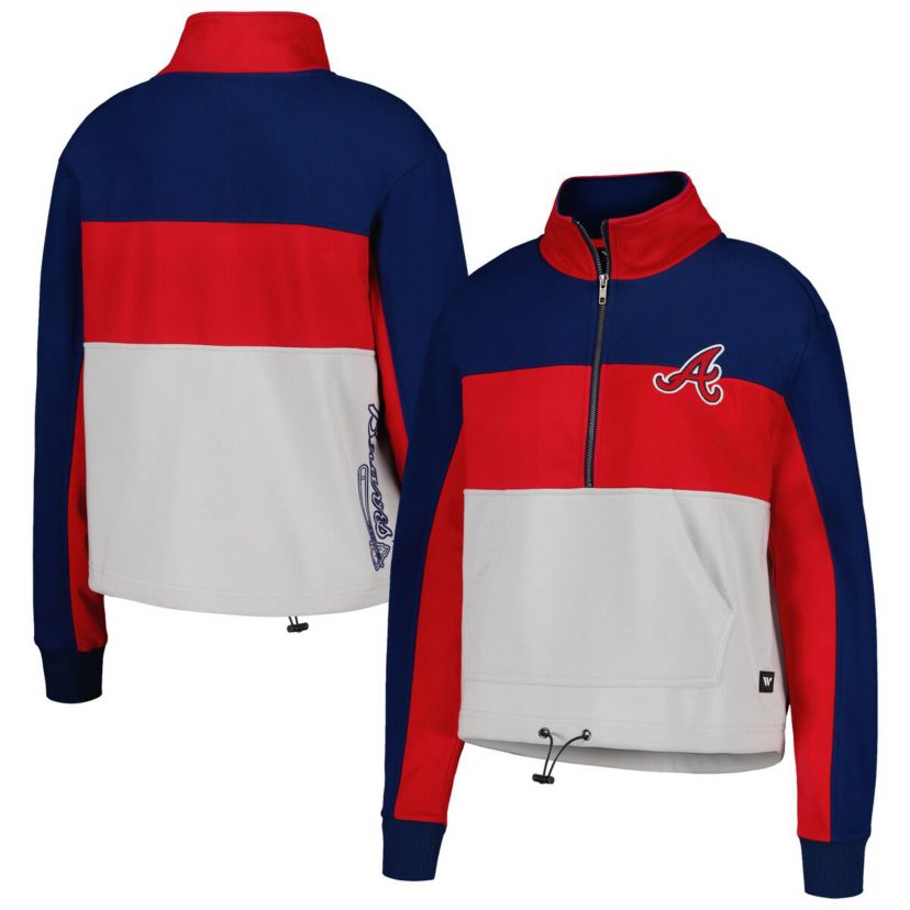 MLB Atlanta Braves Colorblock 1/4 Zip Jacket