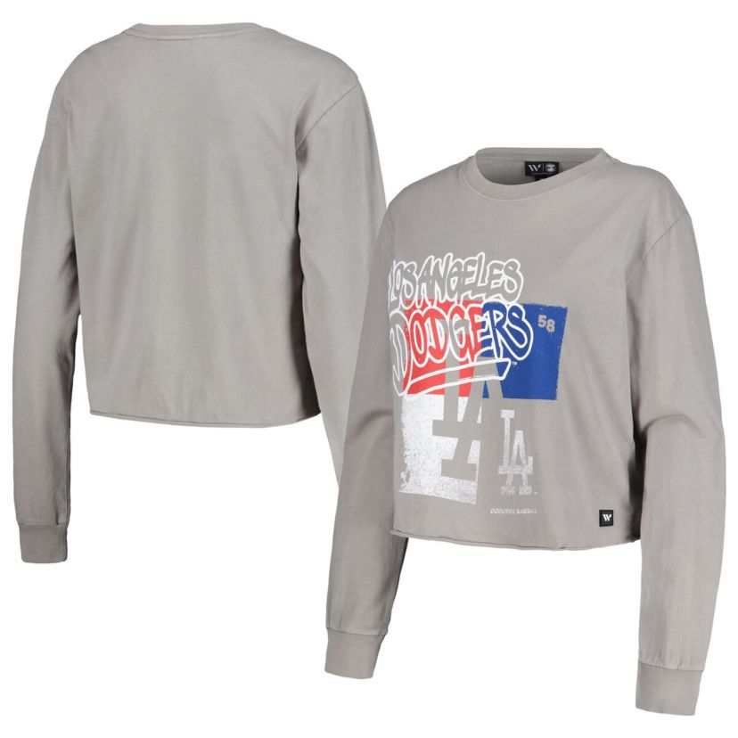MLB Los Angeles Dodgers Cropped Long Sleeve T-Shirt