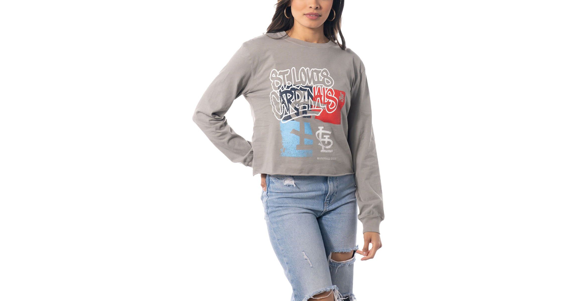 MLB St. Louis Cardinals Cropped Long Sleeve T-Shirt