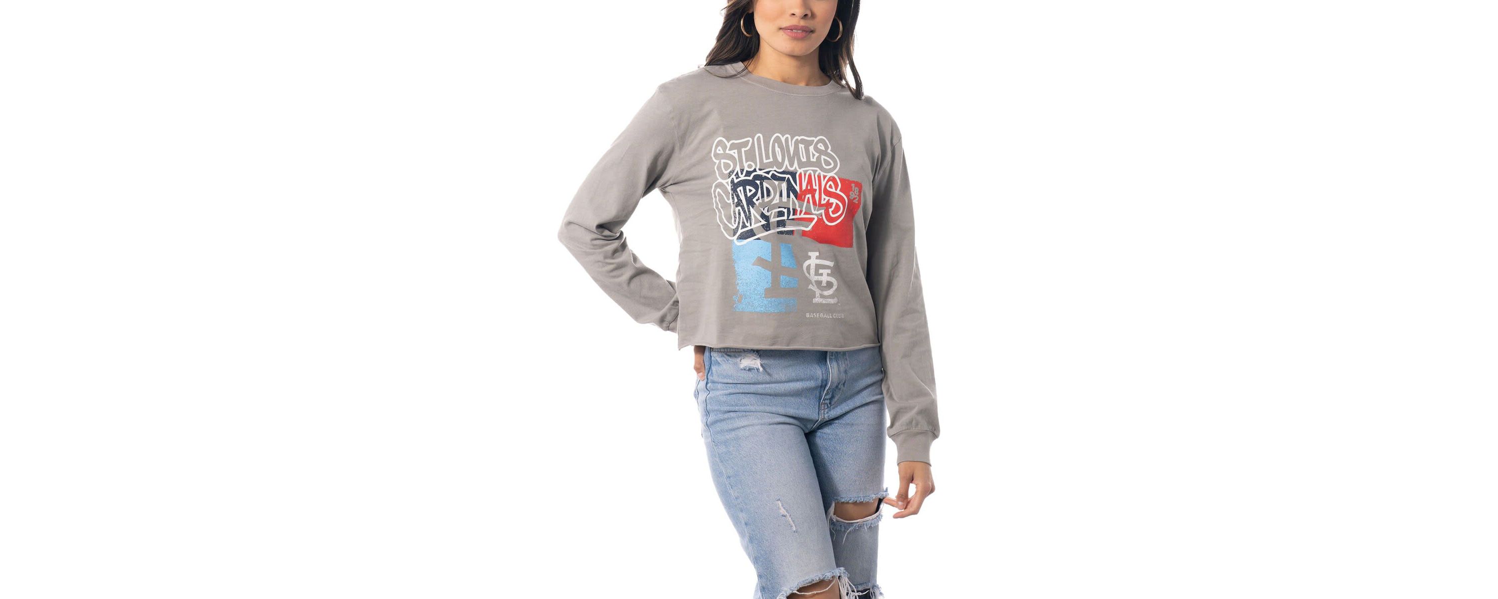 MLB St. Louis Cardinals Cropped Long Sleeve T-Shirt