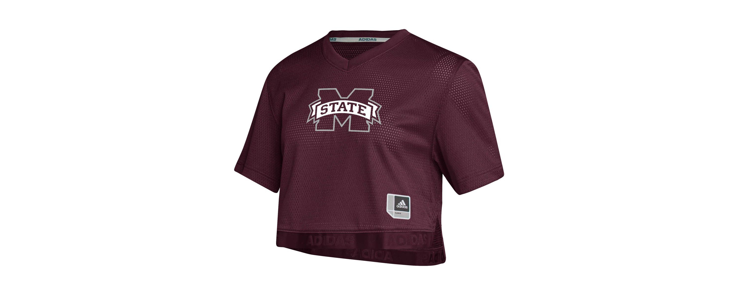 NCAA Mississippi State Bulldogs Primegreen V-Neck Cropped Jersey