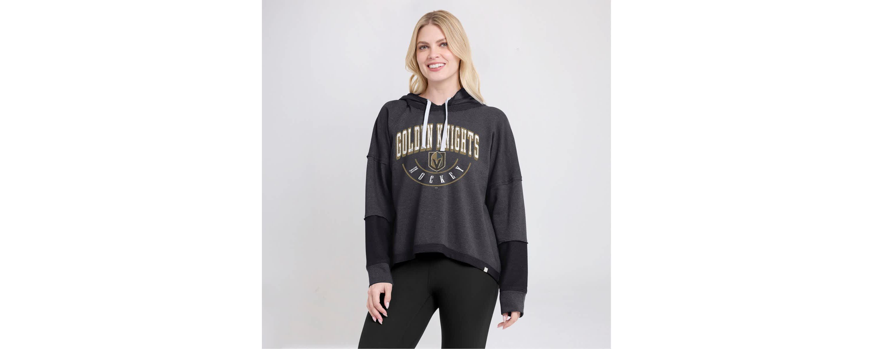 NHL Fanatics Vegas Golden Knights Lux Lounge Helmet Arch Pullover Hoodie