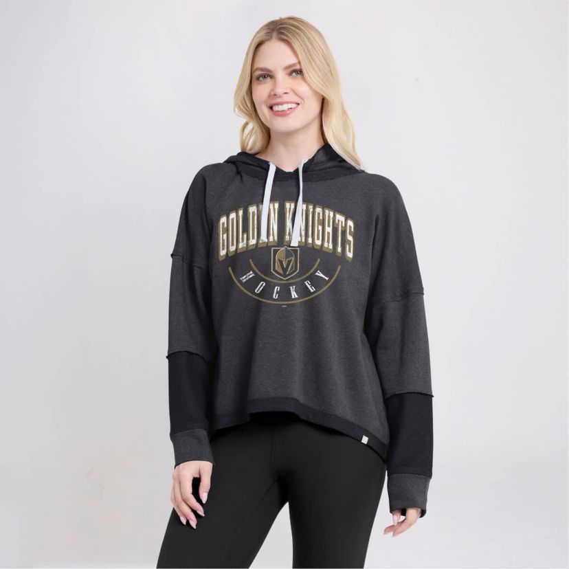 NHL Fanatics Vegas Golden Knights Lux Lounge Helmet Arch Pullover Hoodie