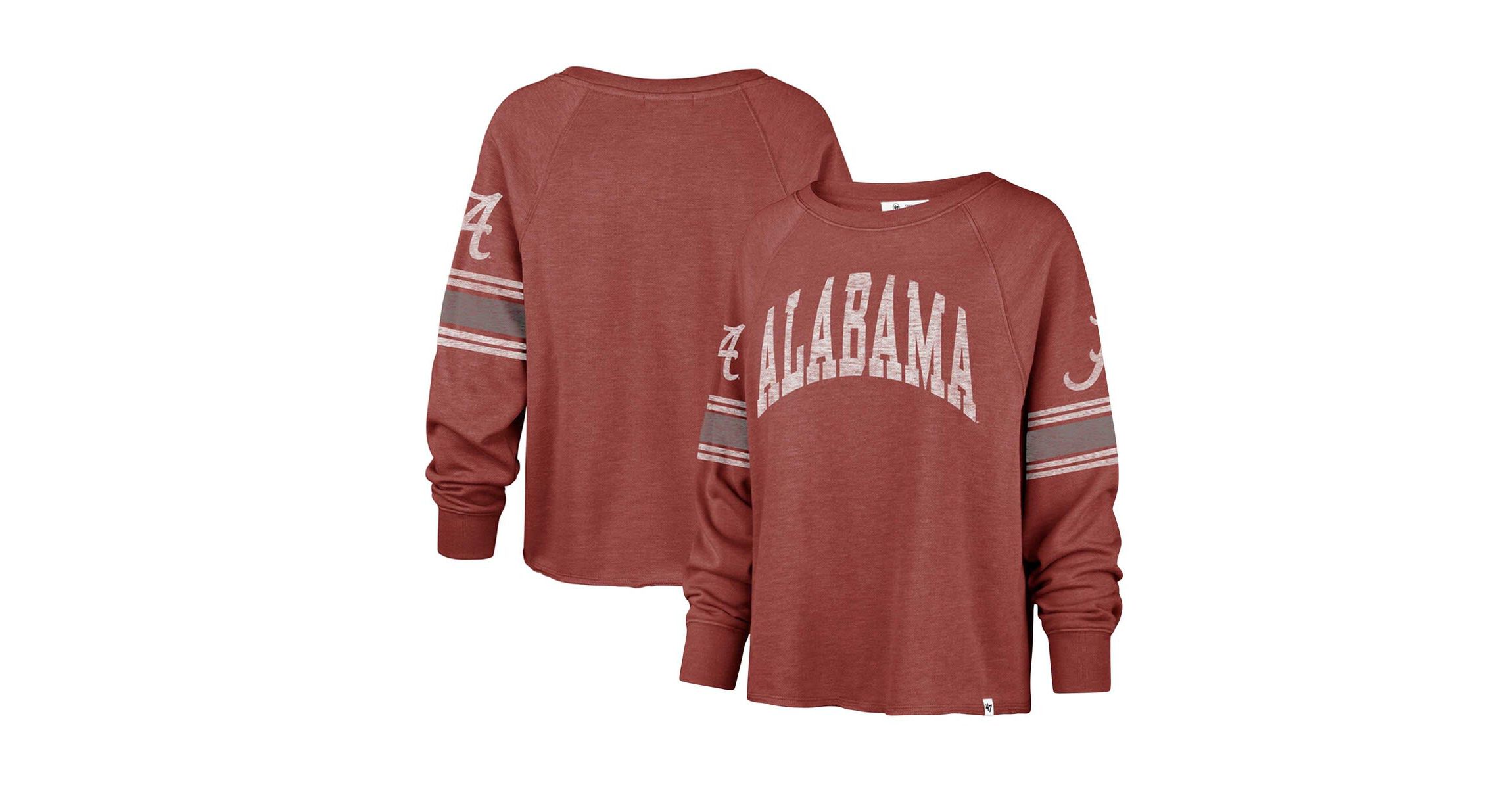 Alabama Crimson Tide NCAA Alabama Tide Allie Modest Raglan Long Sleeve Cropped T-Shirt