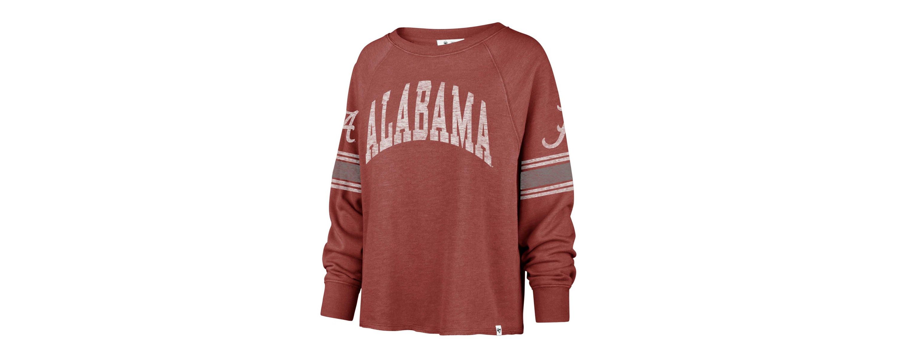 Alabama Crimson Tide NCAA Alabama Tide Allie Modest Raglan Long Sleeve Cropped T-Shirt