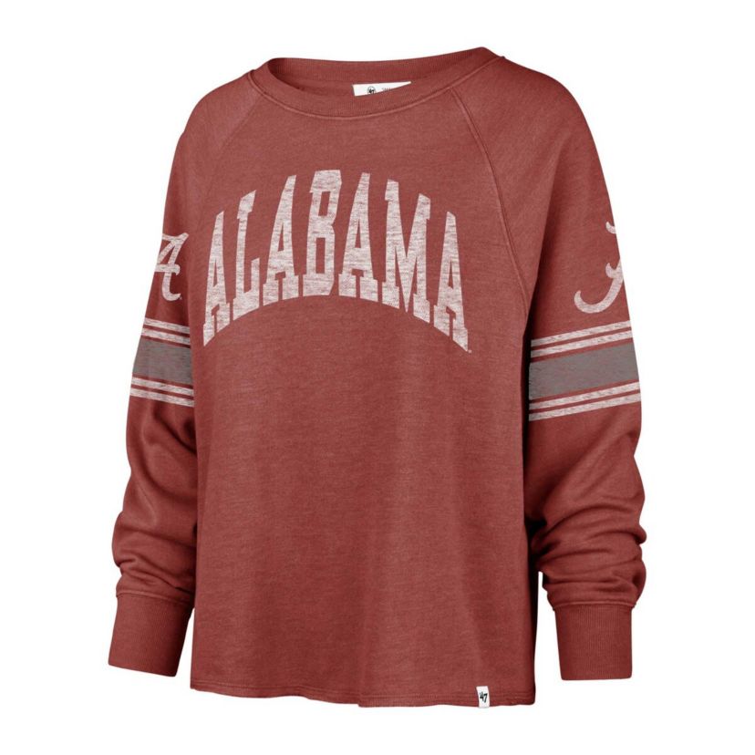 Alabama Crimson Tide NCAA Alabama Tide Allie Modest Raglan Long Sleeve Cropped T-Shirt