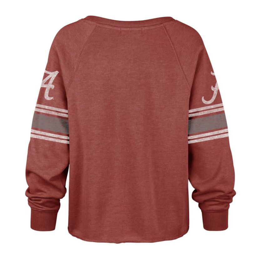 Alabama Crimson Tide NCAA Alabama Tide Allie Modest Raglan Long Sleeve Cropped T-Shirt