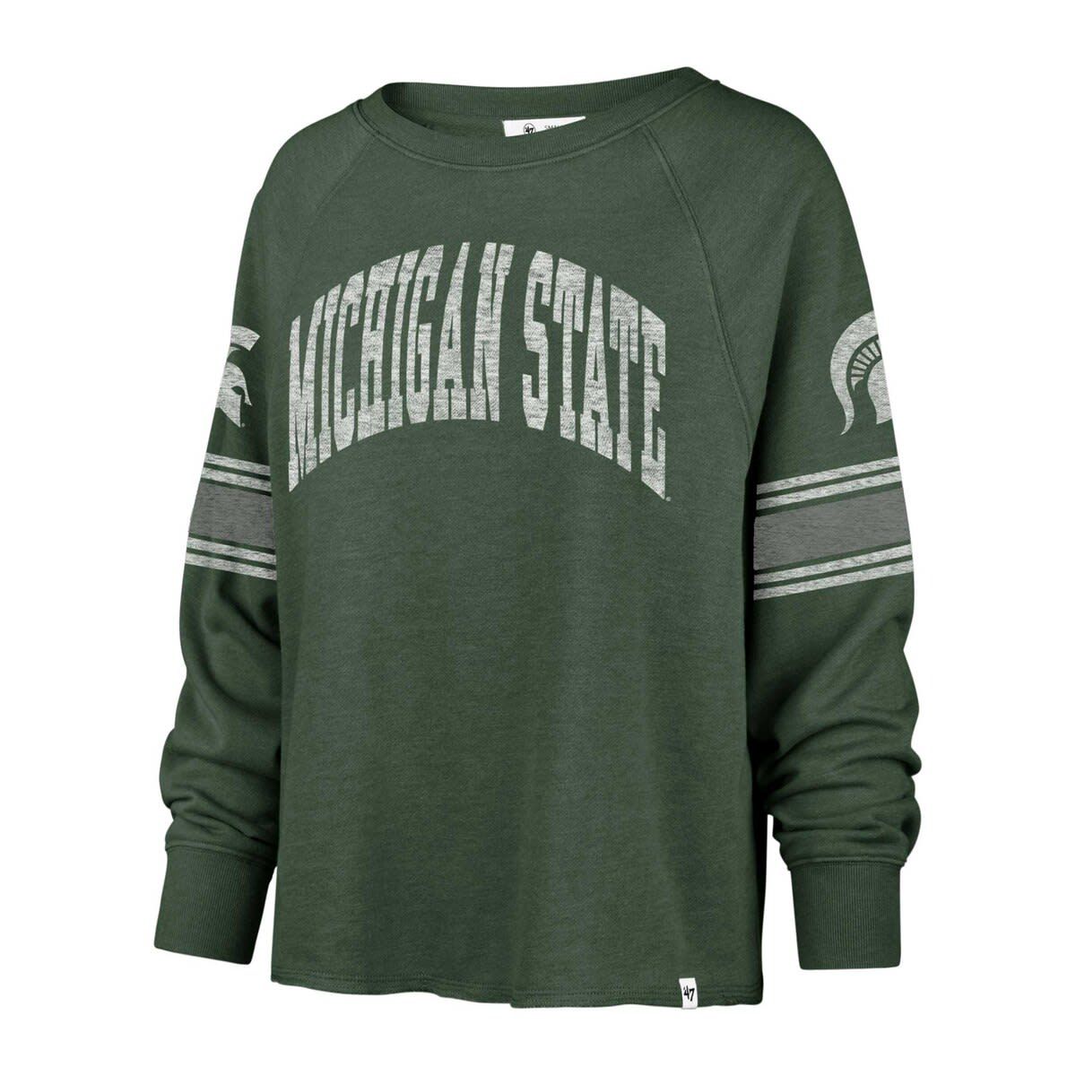 NCAA Michigan State Spartans Allie Modest Raglan Long Sleeve Cropped T-Shirt