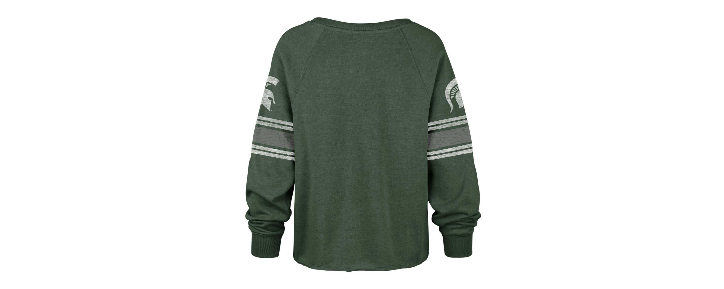 NCAA Michigan State Spartans Allie Modest Raglan Long Sleeve Cropped T-Shirt