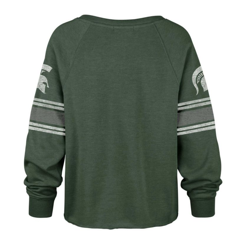 NCAA Michigan State Spartans Allie Modest Raglan Long Sleeve Cropped T-Shirt
