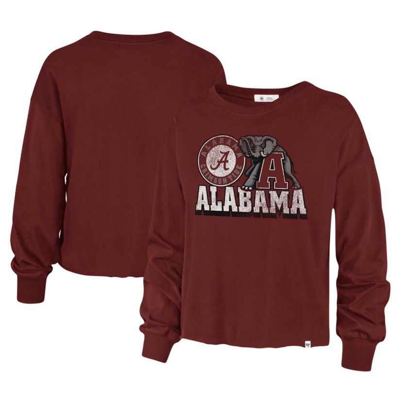 Alabama Crimson Tide NCAA Alabama Tide Bottom Line Parkway Long Sleeve High Waist T-Shirt