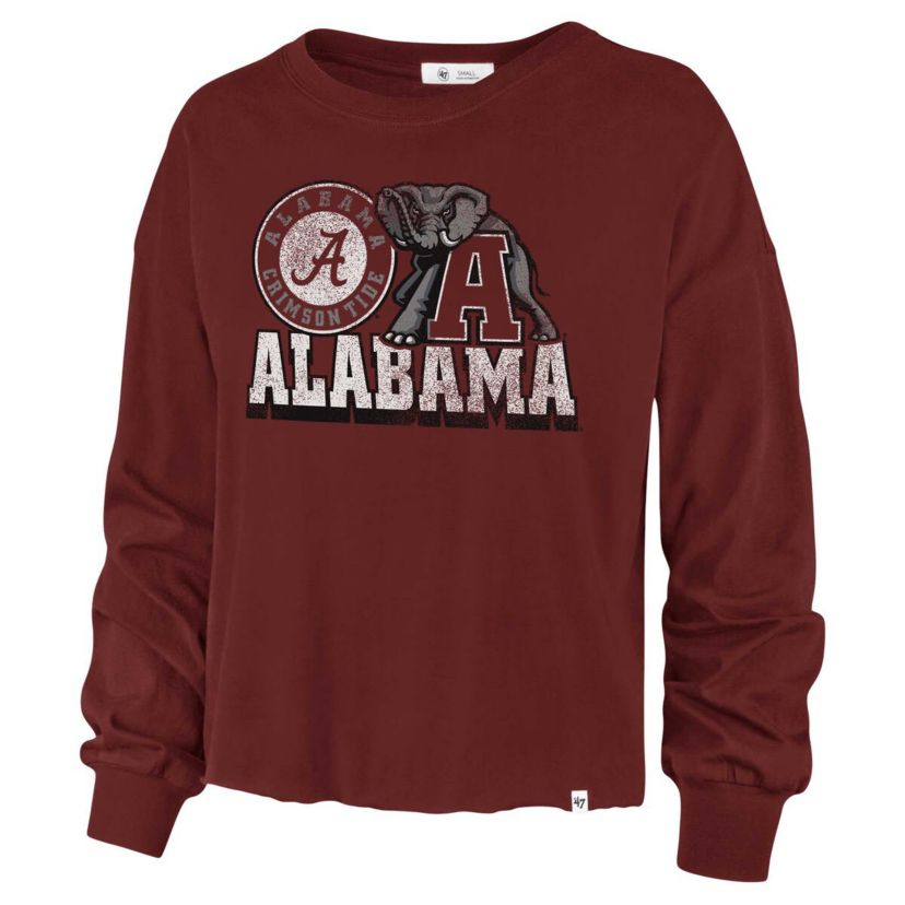 Alabama Crimson Tide NCAA Alabama Tide Bottom Line Parkway Long Sleeve High Waist T-Shirt