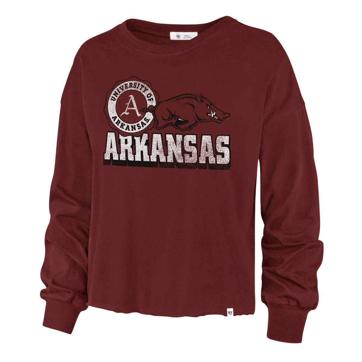 NCAA Arkansas Razorbacks Bottom Line Parkway Long Sleeve High Waist T-Shirt