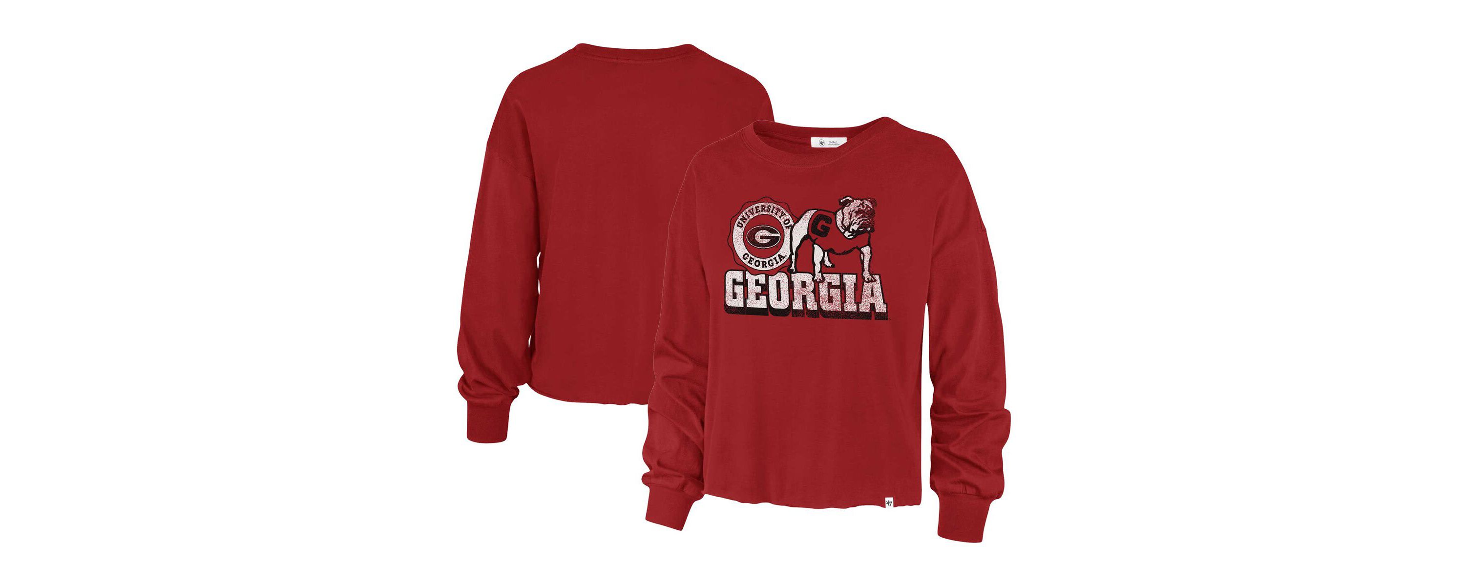 NCAA Georgia Bulldogs Bottom Line Parkway Long Sleeve High Waist T-Shirt