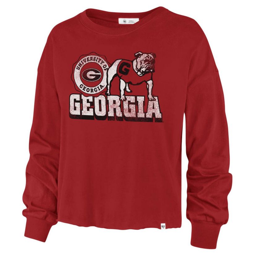 NCAA Georgia Bulldogs Bottom Line Parkway Long Sleeve High Waist T-Shirt