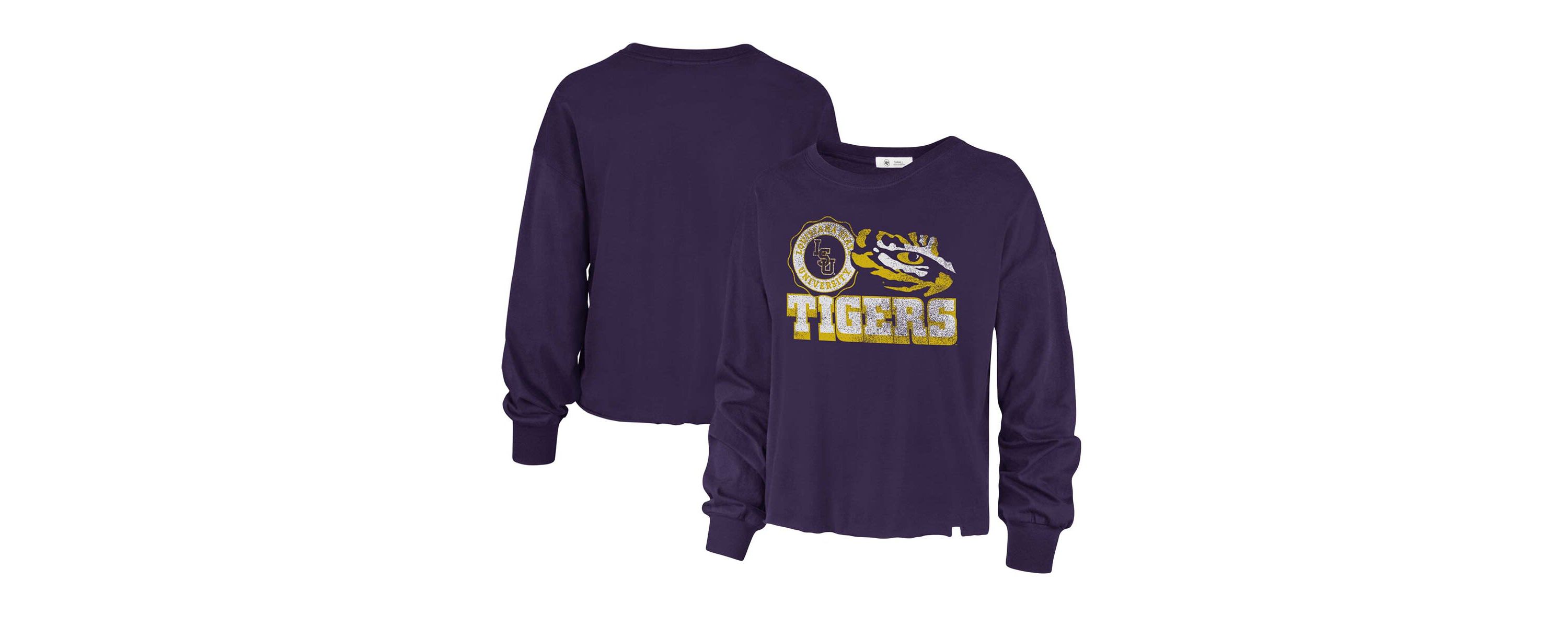 NCAA LSU Tigers Bottom Line Parkway Long Sleeve High Waist T-Shirt