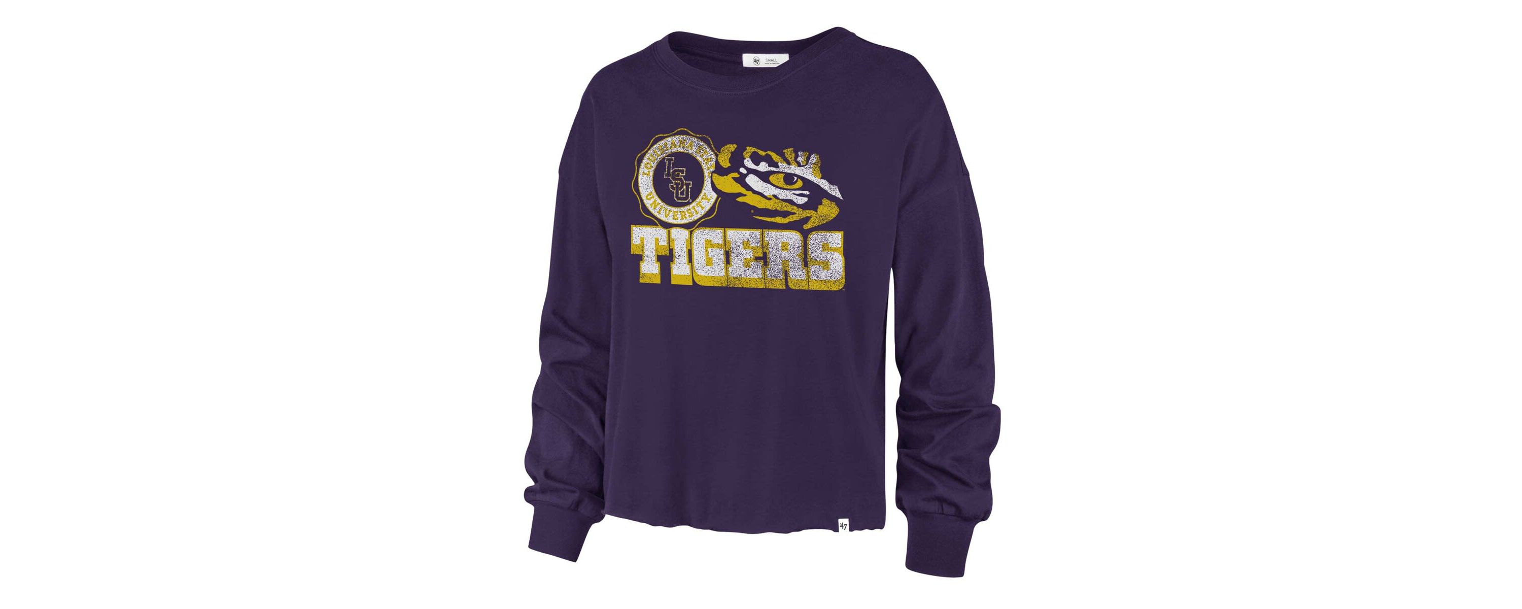 NCAA LSU Tigers Bottom Line Parkway Long Sleeve High Waist T-Shirt