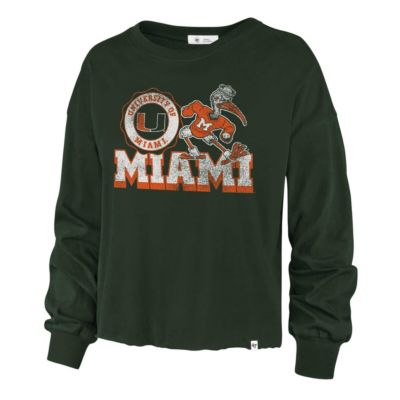 Miami (FL) Hurricanes NCAA Bottom Line Parkway Long Sleeve High Waist T-Shirt