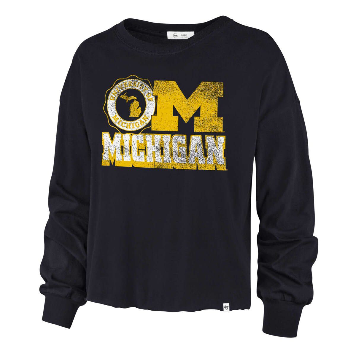NCAA Michigan Wolverines Bottom Line Parkway Long Sleeve High Waist T-Shirt