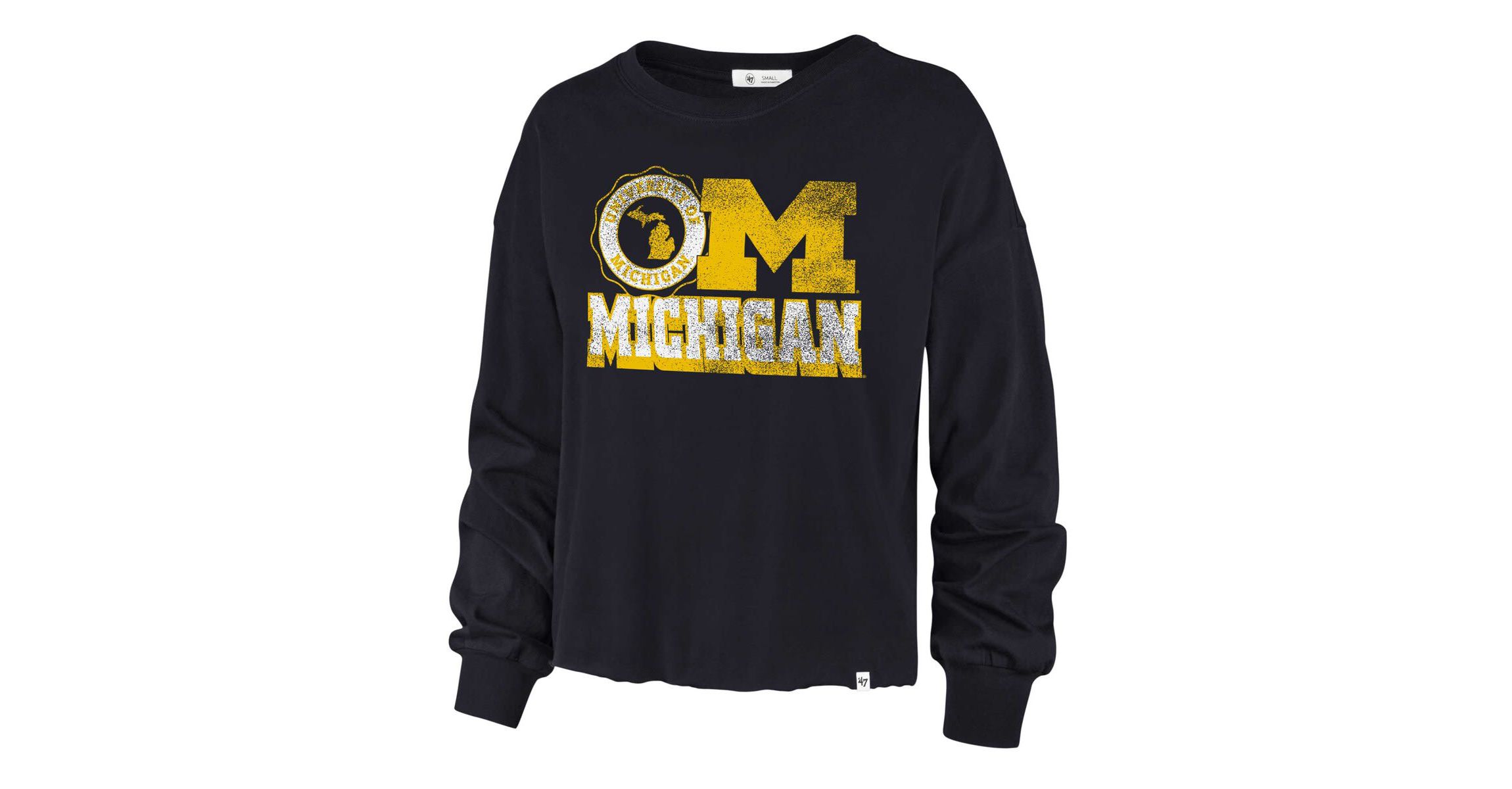 NCAA Michigan Wolverines Bottom Line Parkway Long Sleeve High Waist T-Shirt