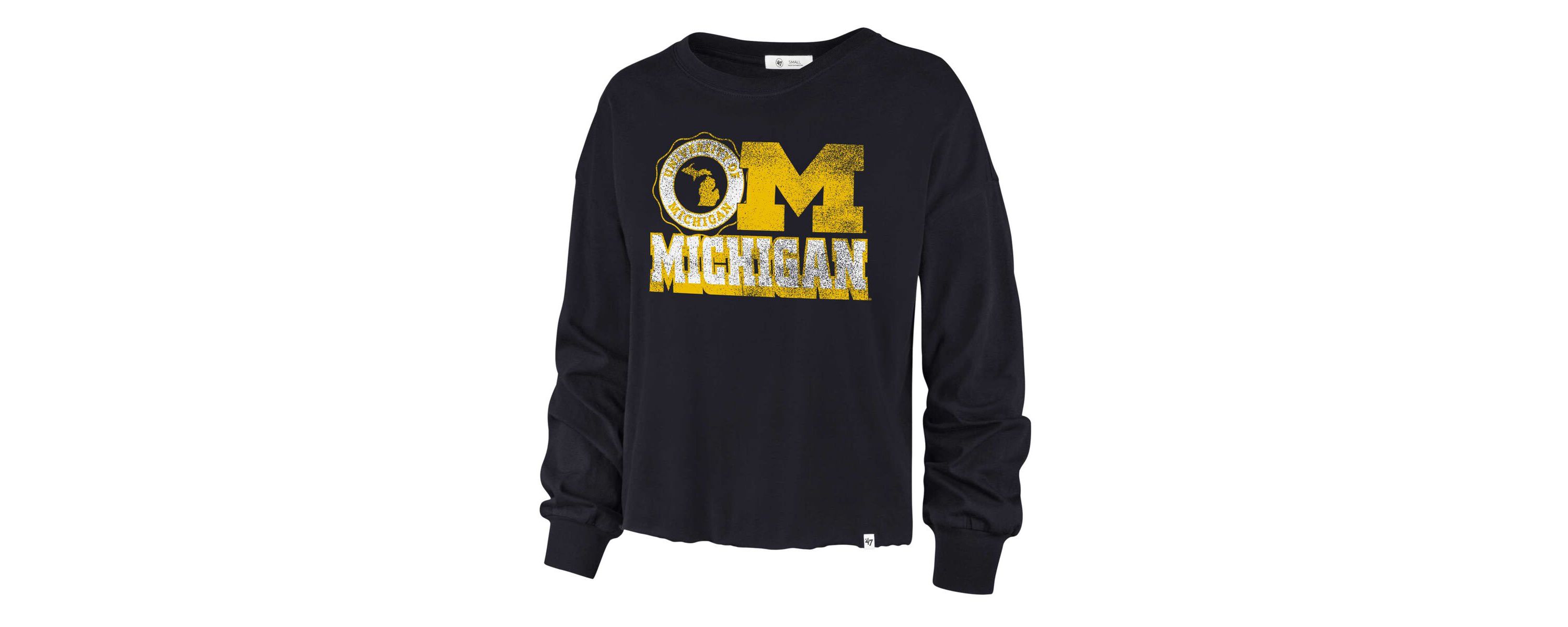 NCAA Michigan Wolverines Bottom Line Parkway Long Sleeve High Waist T-Shirt