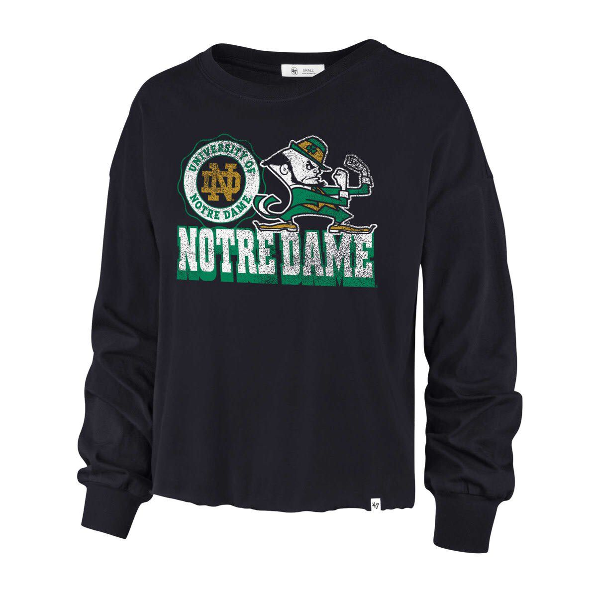 NCAA Notre Dame Fighting Irish Bottom Line Parkway Long Sleeve High Waist T-Shirt