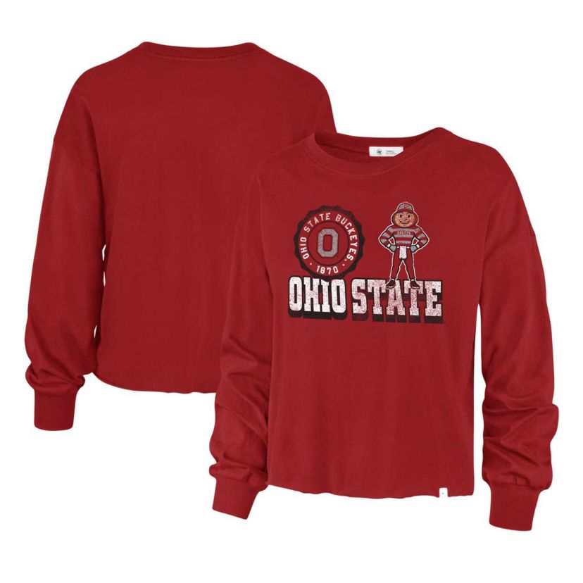 NCAA Ohio State Buckeyes Bottom Line Parkway Long Sleeve High Waist T-Shirt