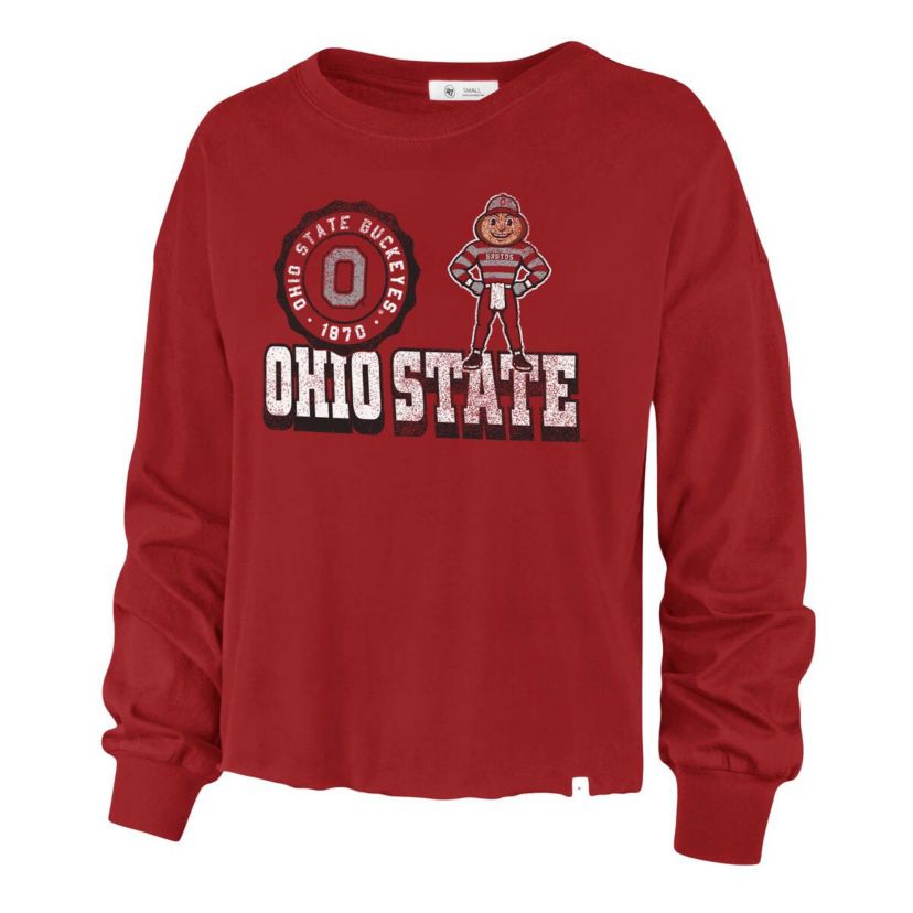 NCAA Ohio State Buckeyes Bottom Line Parkway Long Sleeve High Waist T-Shirt