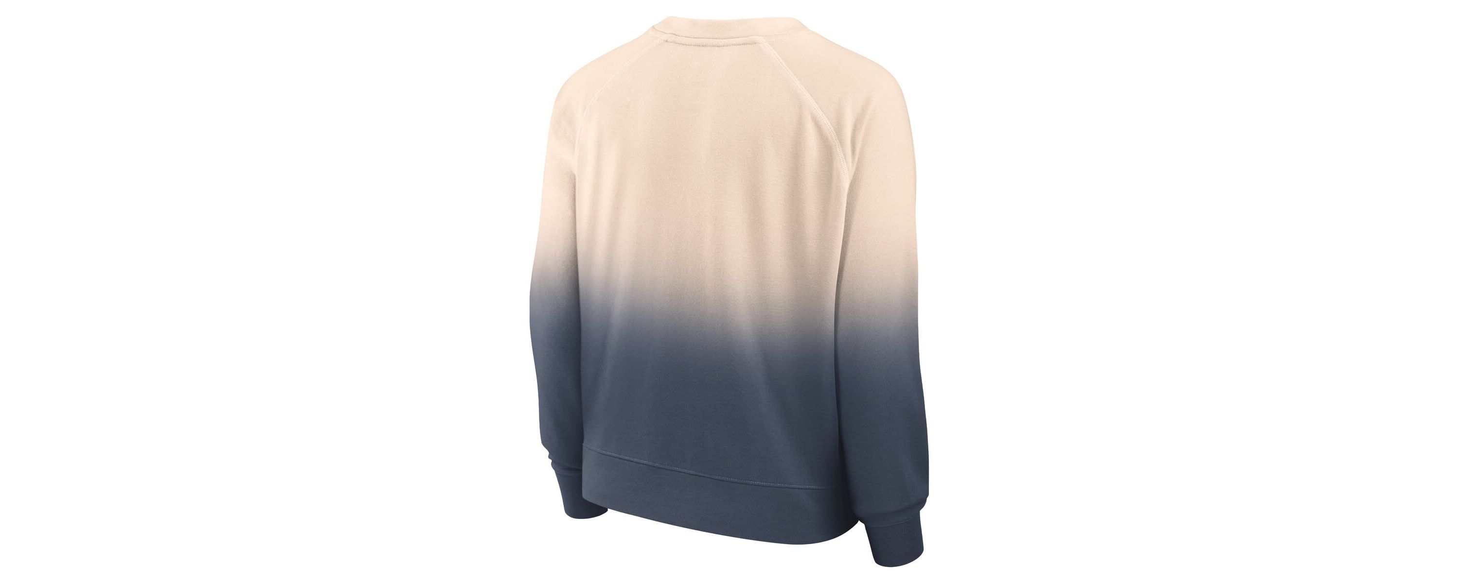 MLB Fanatics Tan/Navy Atlanta Braves Luxe Lounge Arch Raglan Pullover Sweatshirt