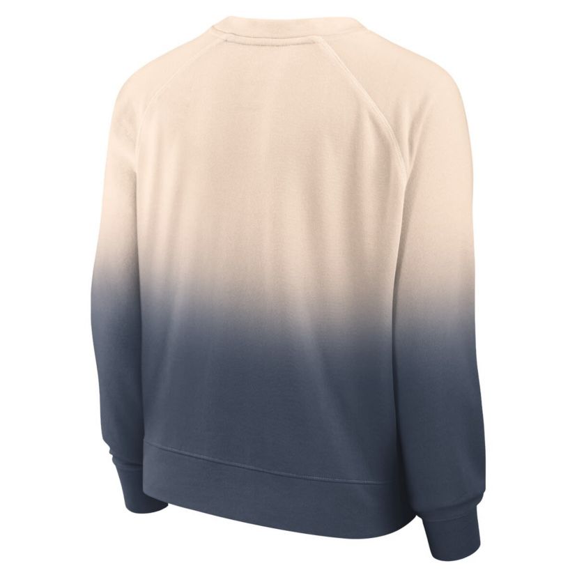 MLB Fanatics Tan/Navy Atlanta Braves Luxe Lounge Arch Raglan Pullover Sweatshirt