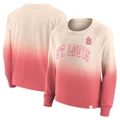 MLB Fanatics Tan/Red St. Louis Cardinals Luxe Lounge Arch Raglan Pullover Sweatshirt