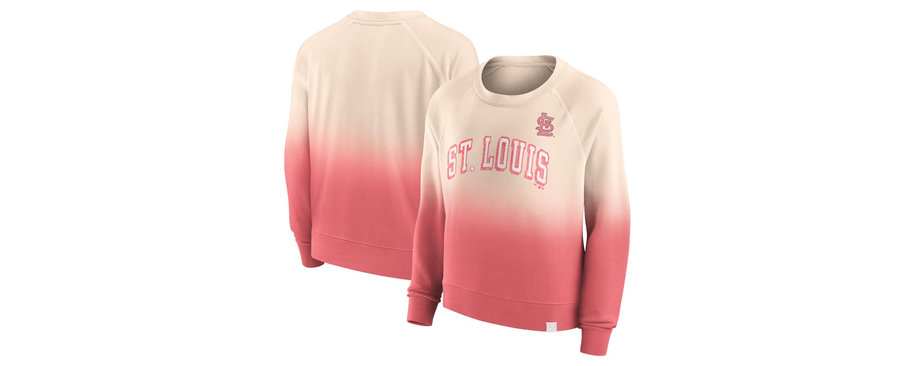 MLB Fanatics Tan/Red St. Louis Cardinals Luxe Lounge Arch Raglan Pullover Sweatshirt