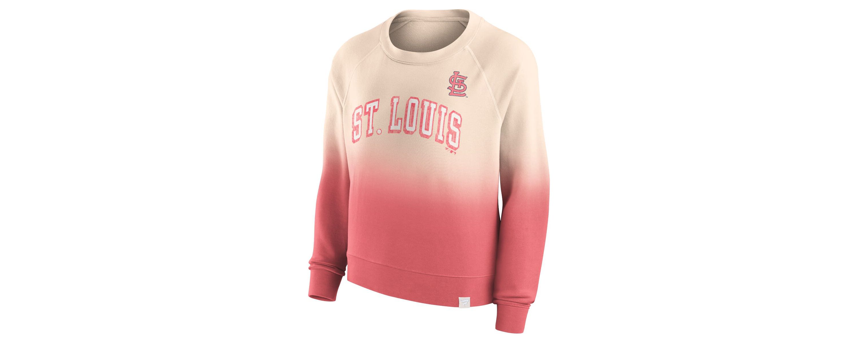 MLB Fanatics Tan/Red St. Louis Cardinals Luxe Lounge Arch Raglan Pullover Sweatshirt