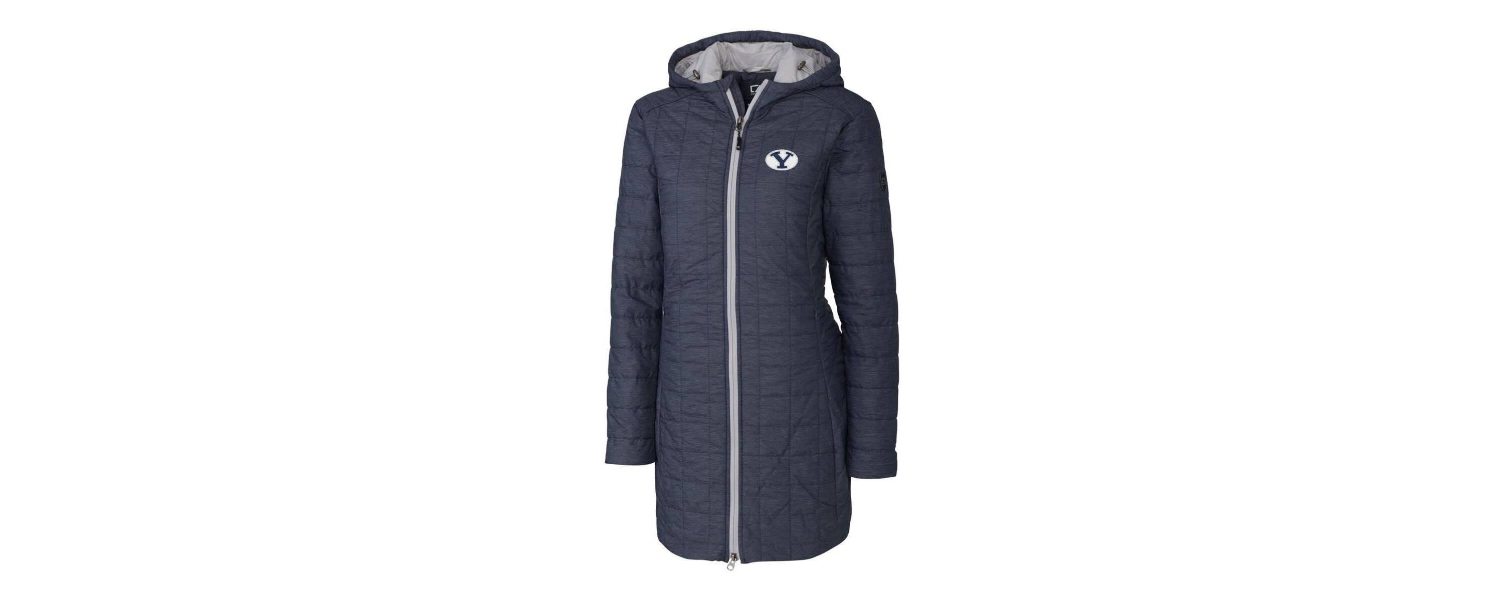 NCAA Heather BYU Cougars Rainier Primaloft Eco Hooded Long Coat