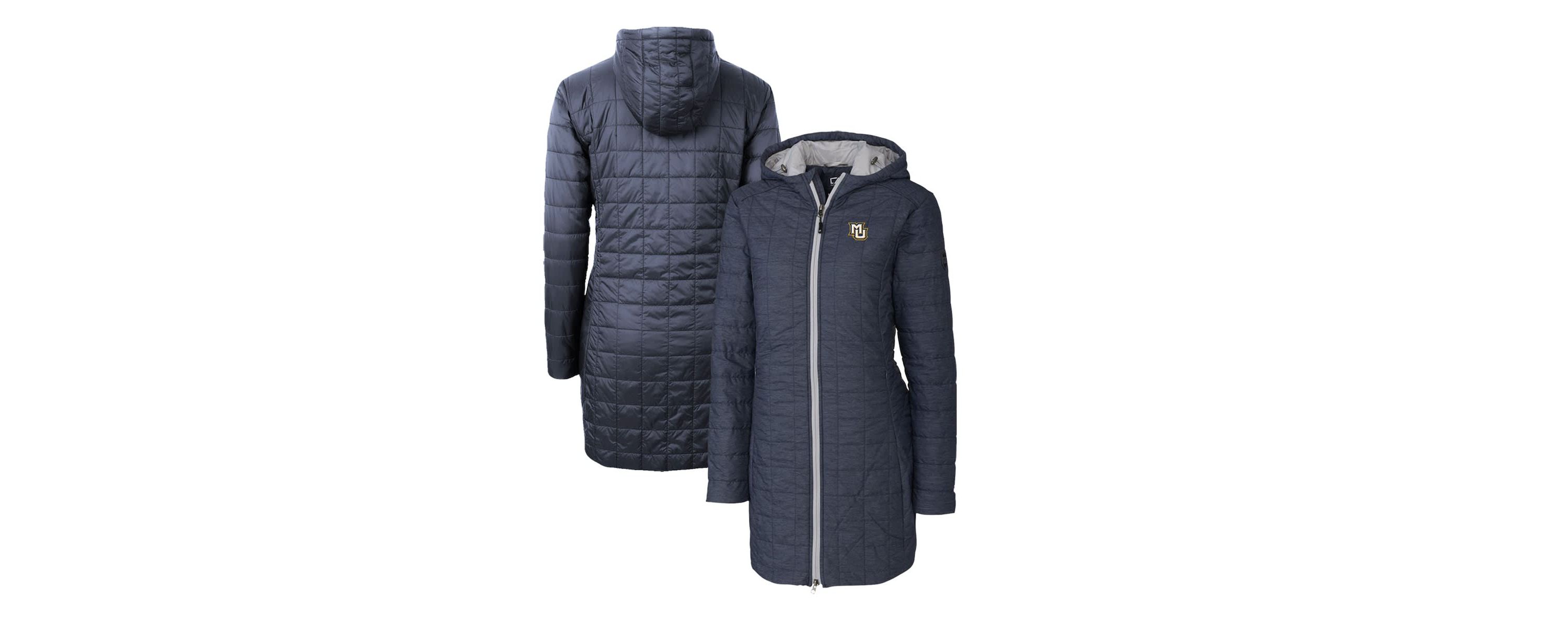 NCAA Heather Marquette Golden Eagles Rainier Primaloft Eco Hooded Long Coat
