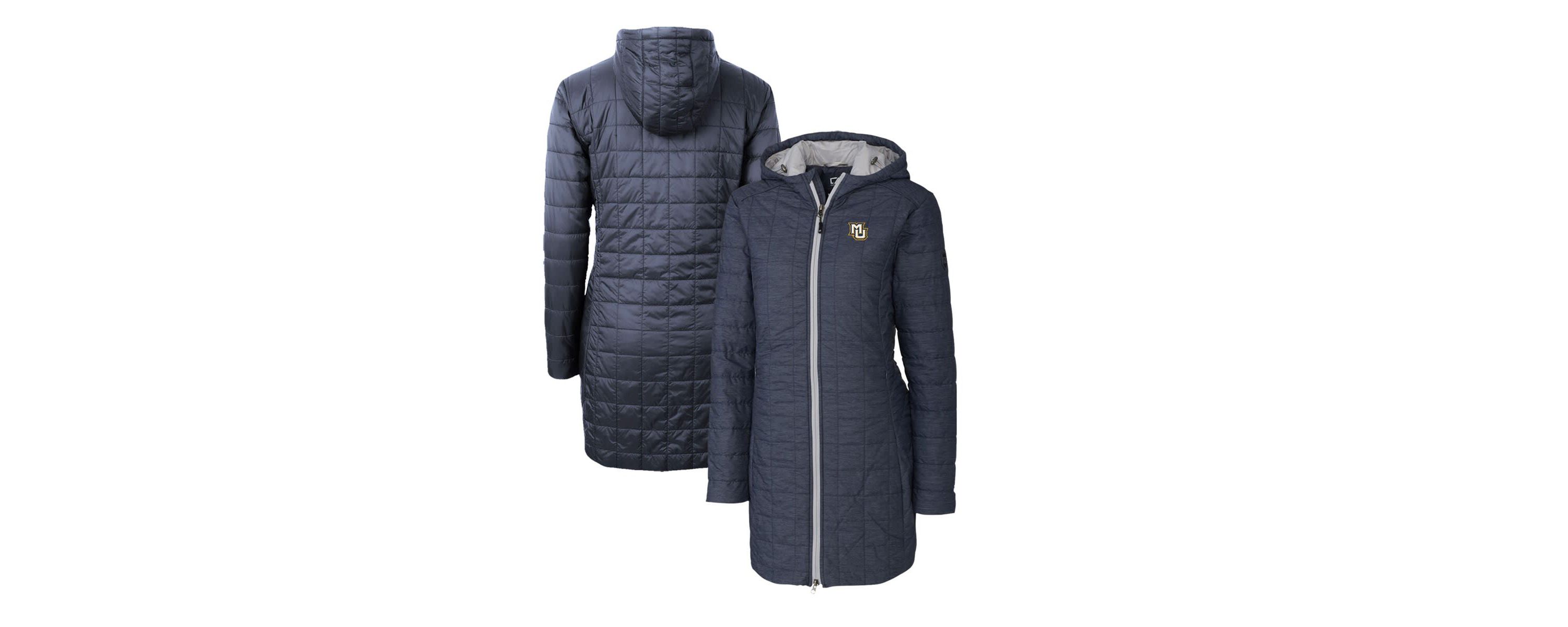 NCAA Heather Marquette Golden Eagles Rainier Primaloft Eco Hooded Long Coat