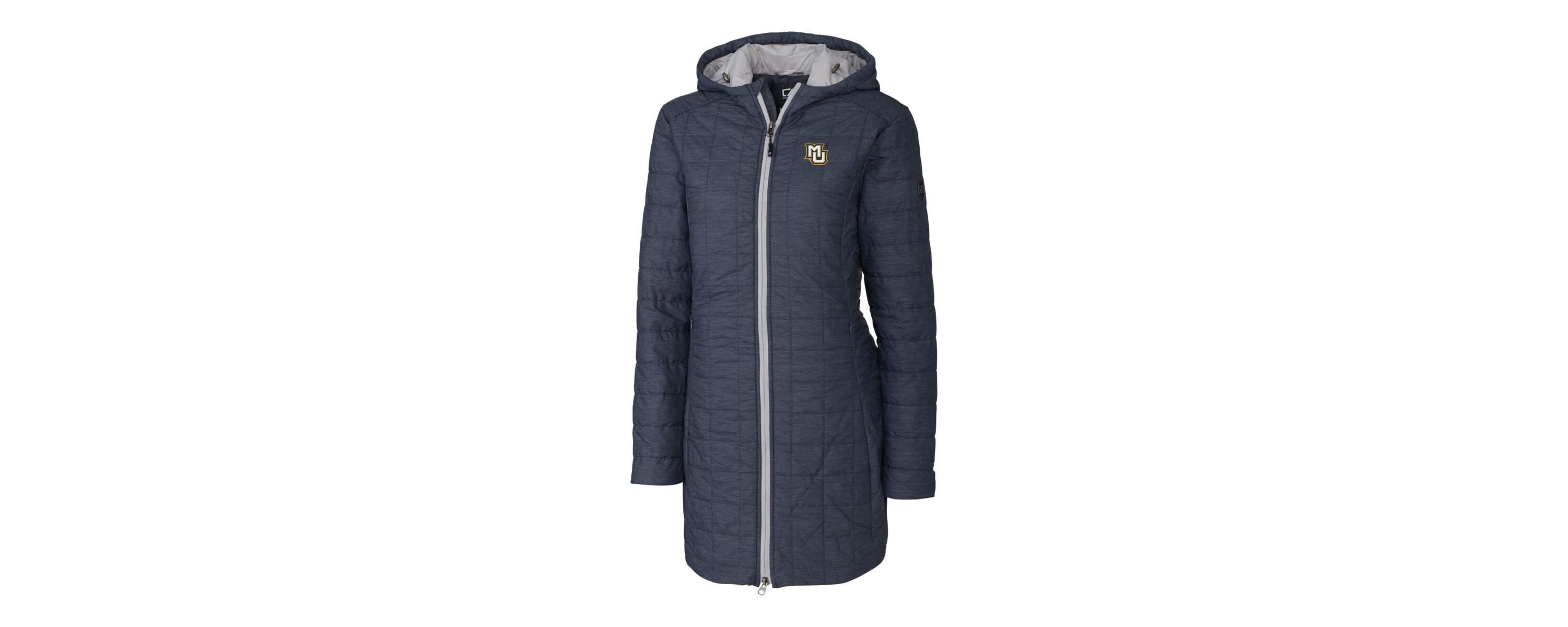 NCAA Heather Marquette Golden Eagles Rainier Primaloft Eco Hooded Long Coat