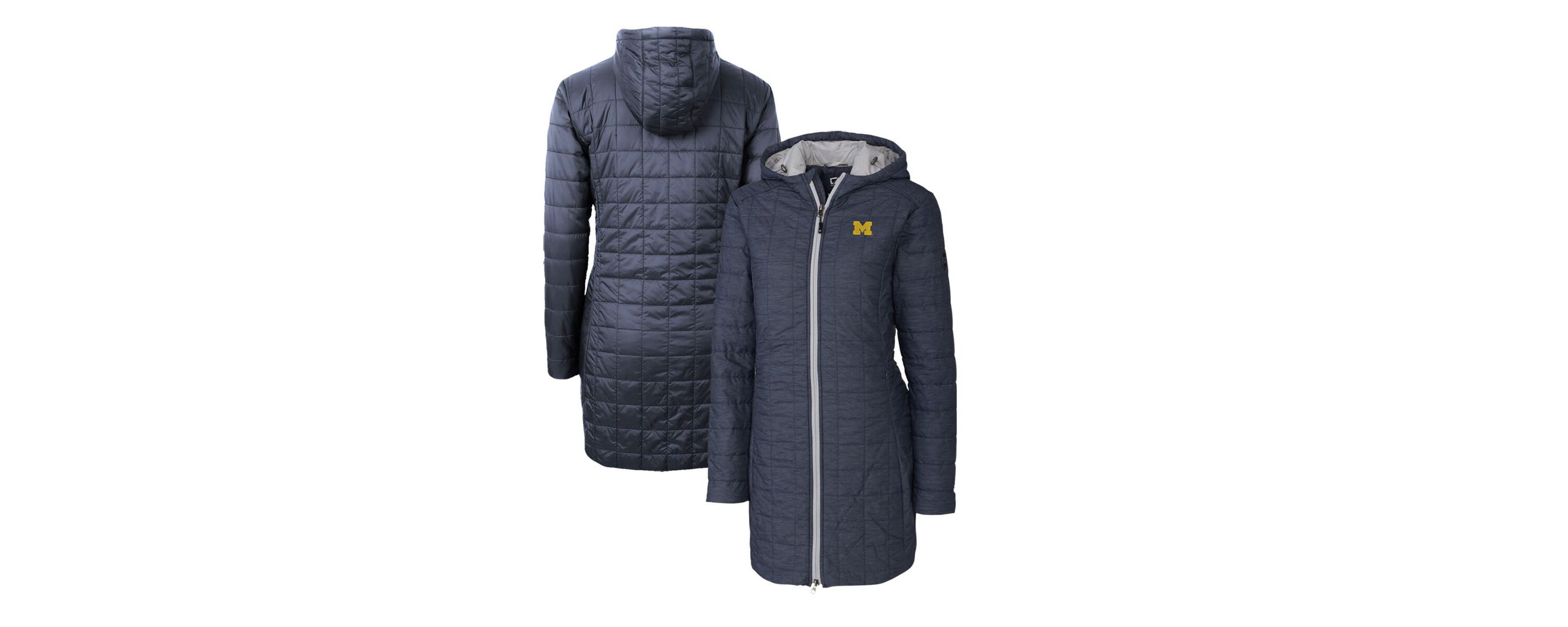 NCAA Heather Michigan Wolverines Rainier Primaloft Eco Hooded Long Coat