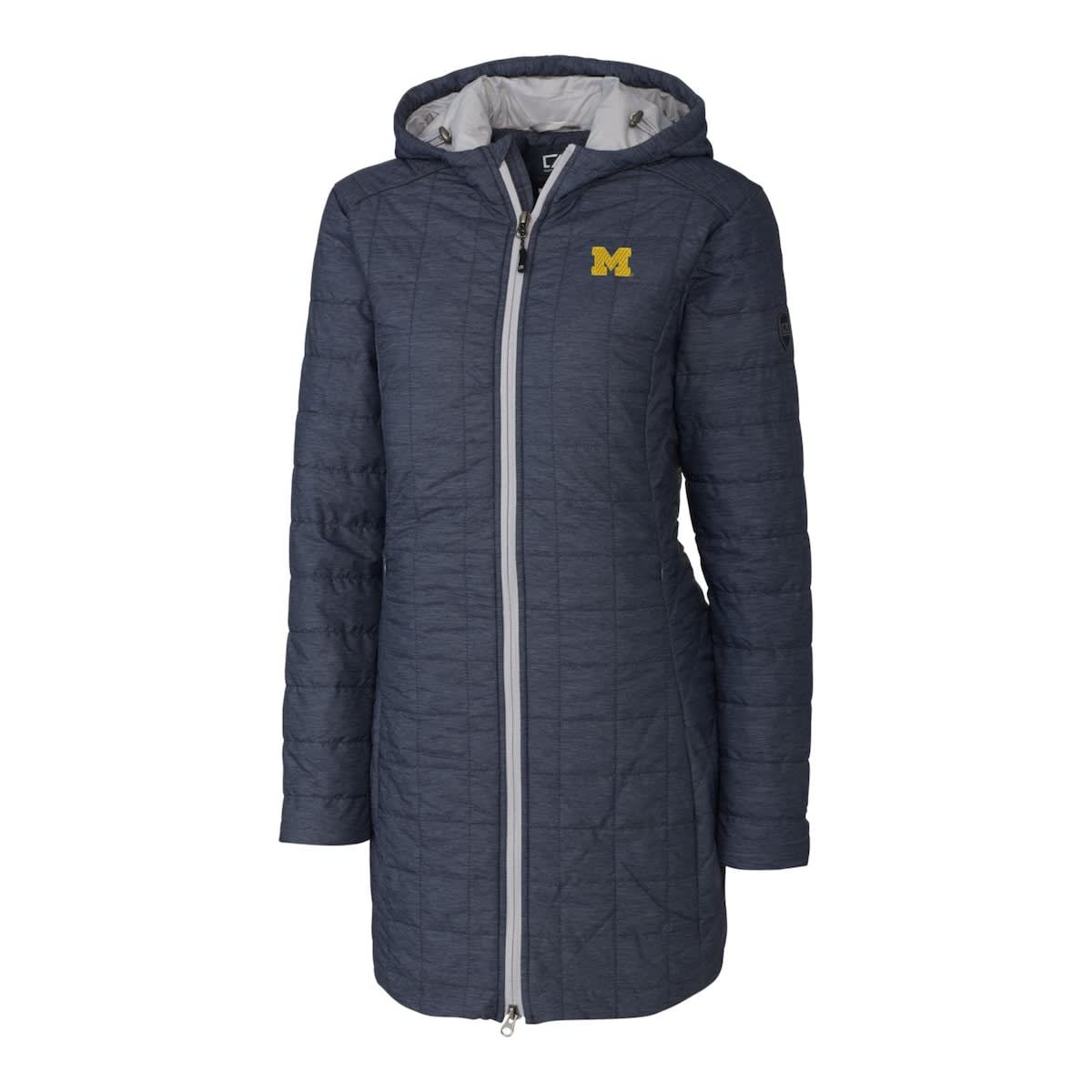 NCAA Heather Michigan Wolverines Rainier Primaloft Eco Hooded Long Coat