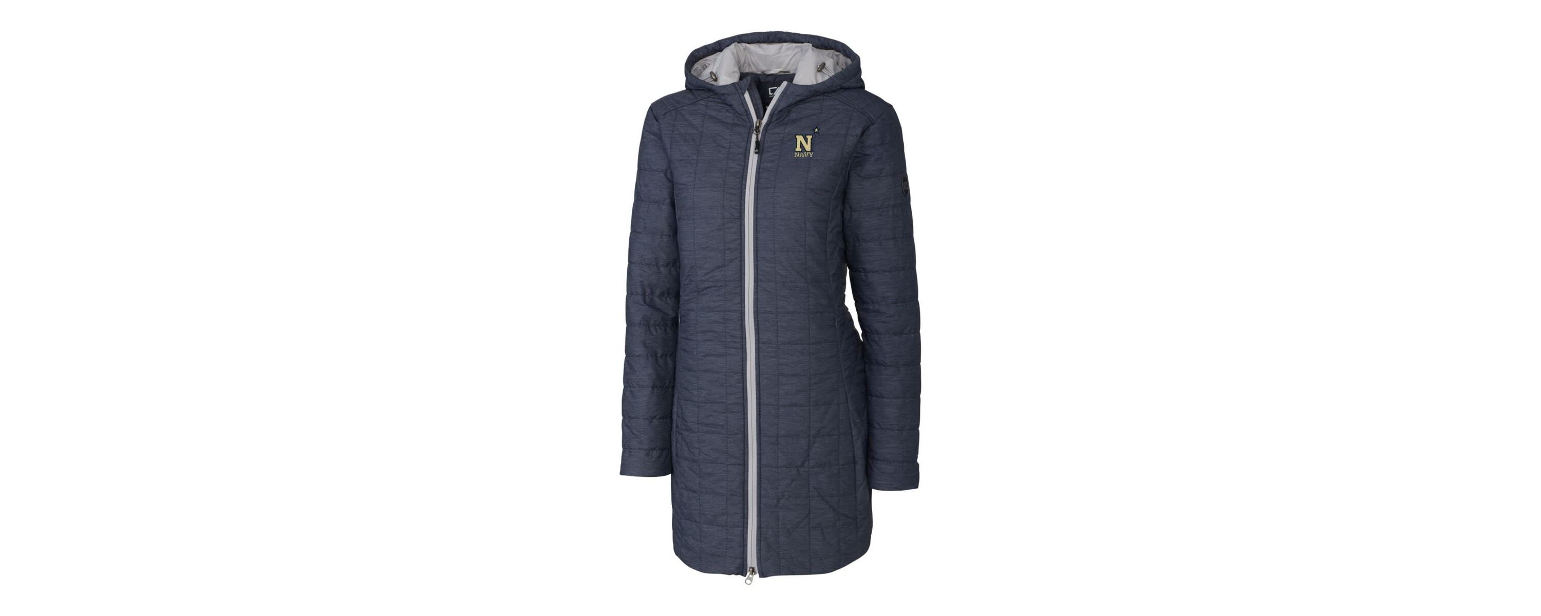 Navy Midshipmen NCAA Midshipmen Rainier Primaloft Eco Hooded Long Coat