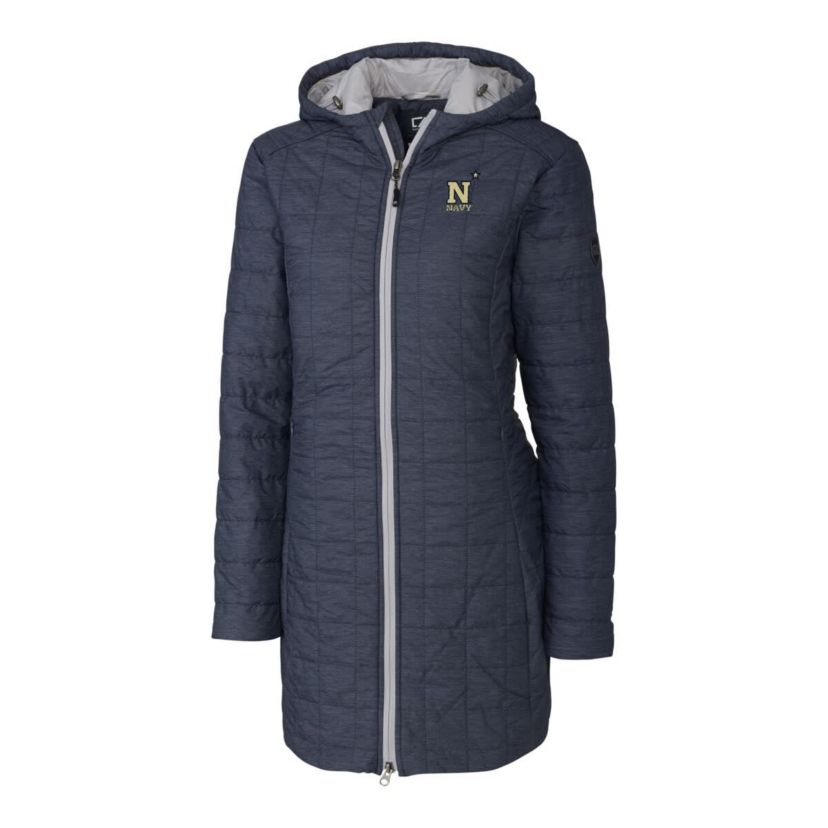 Navy Midshipmen NCAA Midshipmen Rainier Primaloft Eco Hooded Long Coat