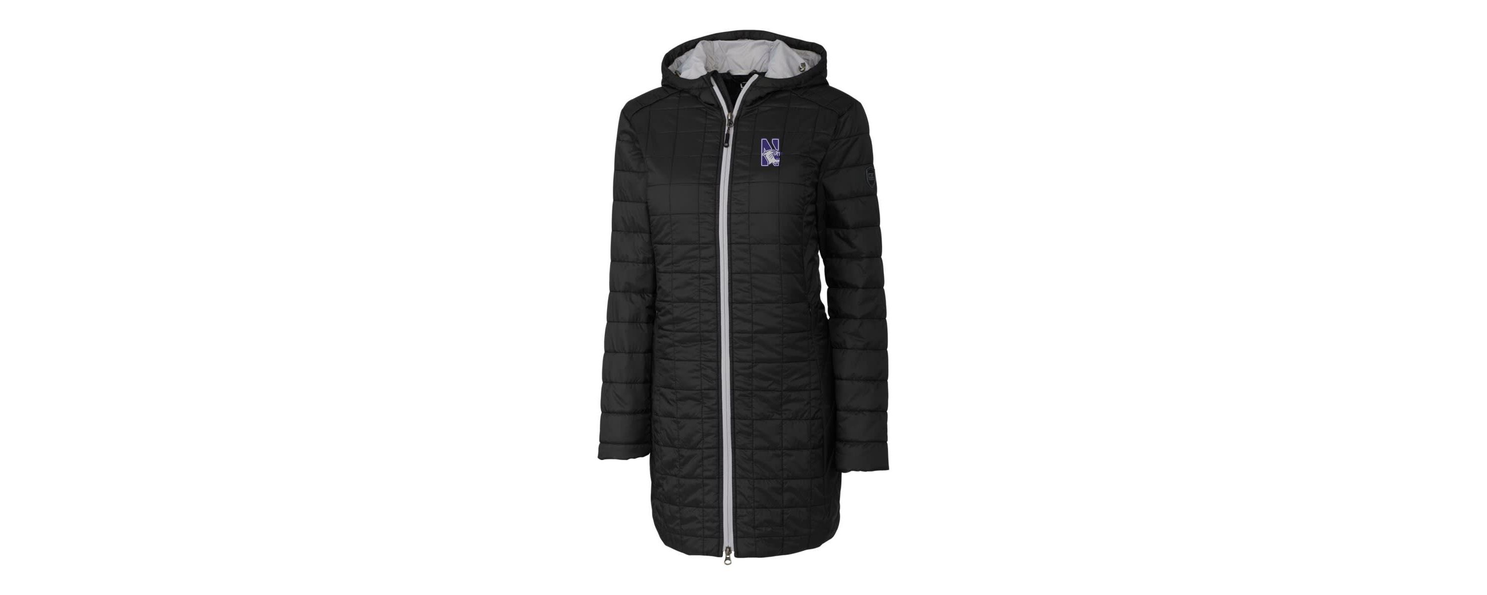 NCAA Northwestern Wildcats Rainier Primaloft Eco Hooded Long Coat