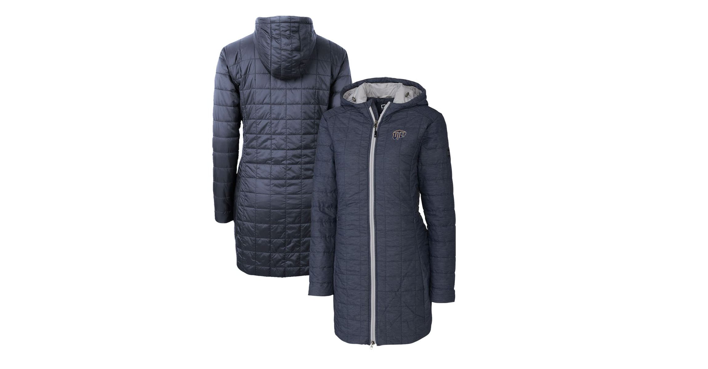 NCAA Heather UTEP Miners Rainier Primaloft Eco Hooded Long Coat